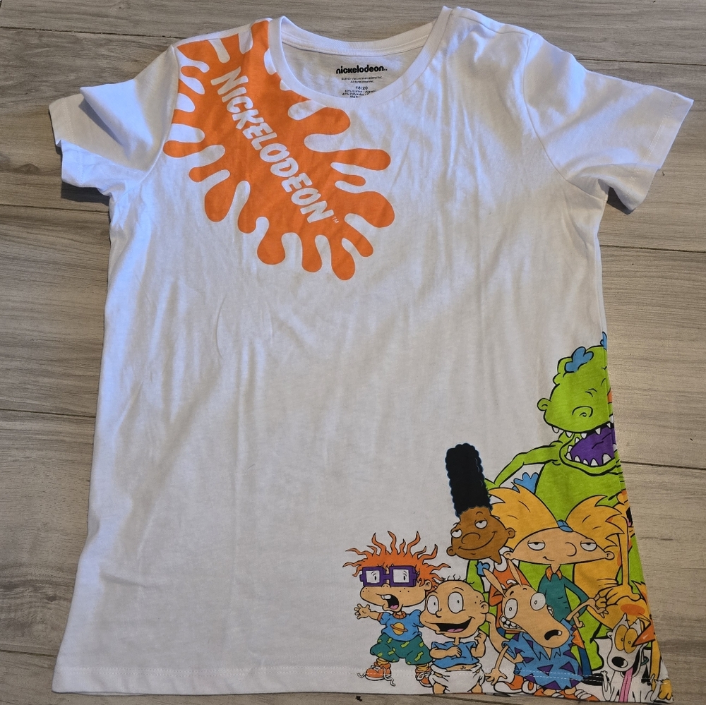 Nickelodeon Kids White and Orange Graphic T-Shirt